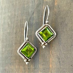 Silver Peridot Earrings
